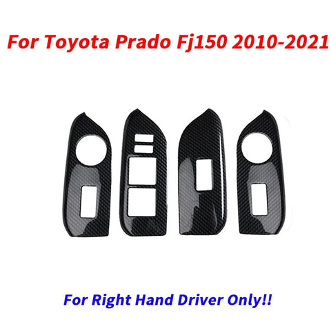 Toyota Prado Fj150 RHD Carbon Fiber Door Window Switch Panel Cover (2010–2021)