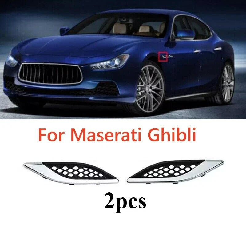 Maserati Ghibli 2x Front Fender Air Vent Grille Trim Molding (2013–2023)