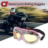 Bike 1 Pc Motorcycle Goggles Yellow Lens Pink Silver Tone Frame PU Sponge