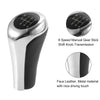 BMW X1 E84 Faux Leather Black Silver Tone 6 Speed Manual Shift Knob Head