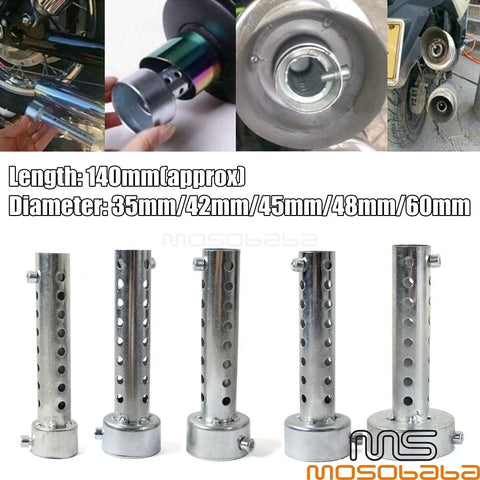 Motorcycle Steel Insert Exhaust Muffler Pipe 35/42/45/48/60mm