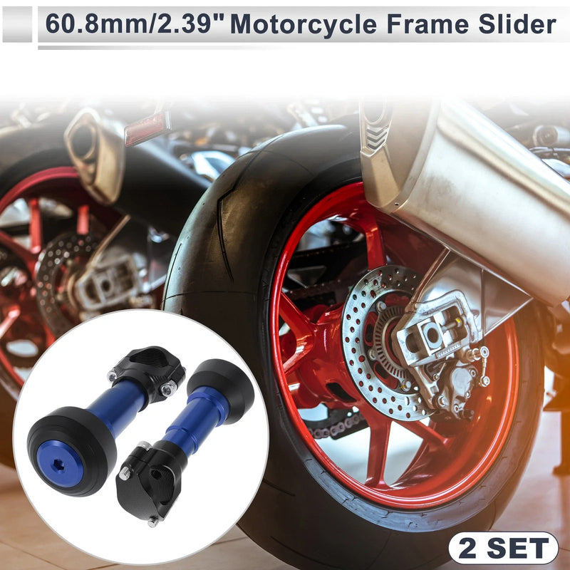 Motorcycle Aluminum Slider Frame 2 Pcs Blue