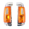 Corner Lights Indicator Lamp Chrome Fits Nissan Navara D21 Pickup 1986-90 D06