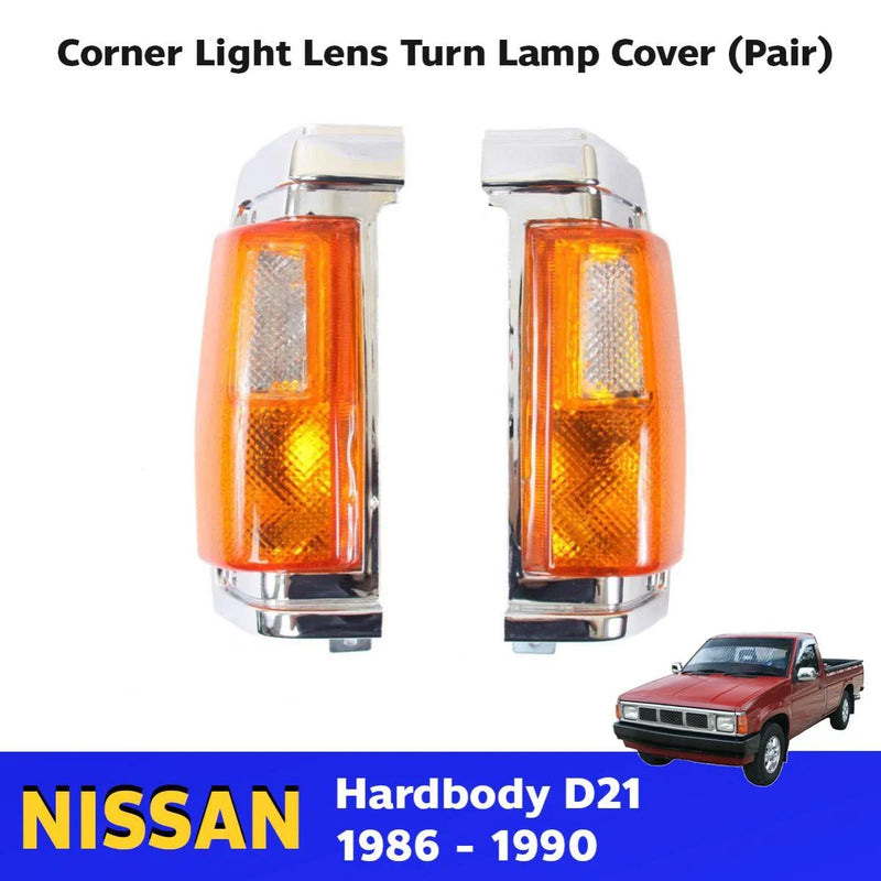 Corner Lights Indicator Lamp Chrome Fits Nissan Navara D21 Pickup 1986-90 D06