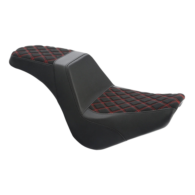 Harley Softail Street Bob Black Red Driver Passenger 2-Up Seat (2018-2025)