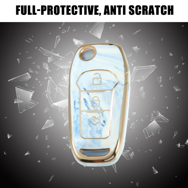 Ford F150 Key Fob Remote Control Cover 3 x Button TPU Shell Blue (2015-2018)