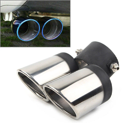 Universal Vehicles Dual Stainless Steel Rear Exhaust Pipe Tail Muffler Tip
