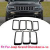 Jeep Grand Cherokee 7 x Black Front Grille Trim Rings (2014-2016)