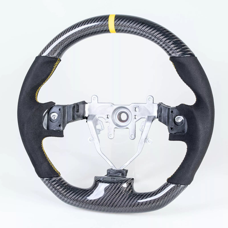 Subaru Impreza WRX / STI Flat Bottom Carbon Suede Yellow Steering Wheel (2008-2014)
