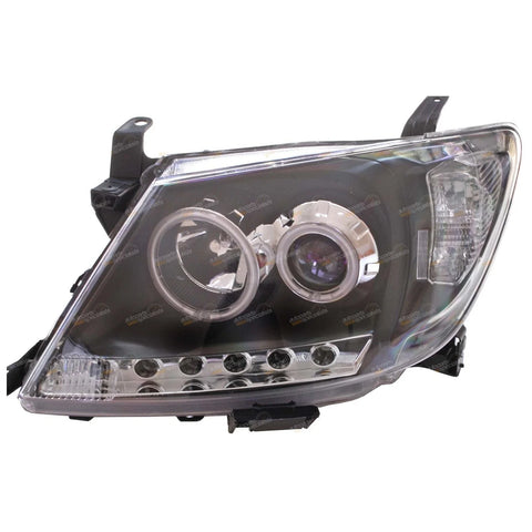 Toyota Hilux 2 x LED Black Projector Headlights (2005–2011)