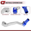 Bosuer M4 Folding Motorcycle Gear Shifter Lever - Silver Tone Blue