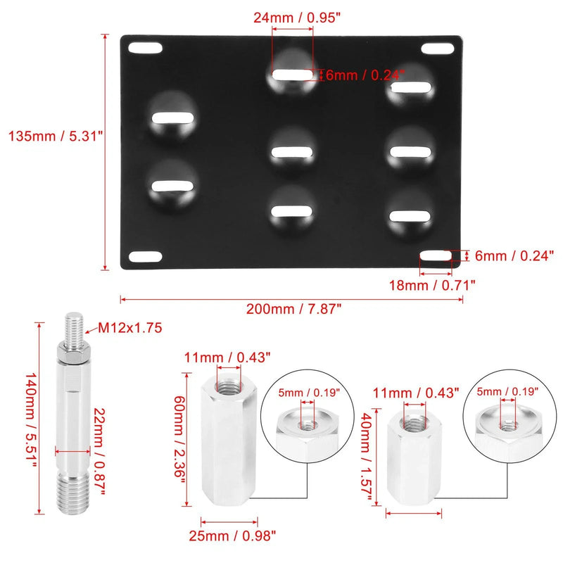 Mercedes-Benz Bumper Tow Hook License Plate Mount Bracket (2008-2018)