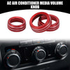 Dodge Durango (2021-2023) - 3 x Red AC Media Volume Switch Knob Cover Ring