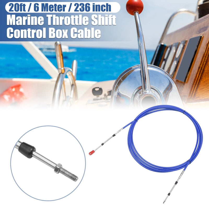 Make Model 1pcs 20ft Marine Throttle Shift Control Box Cable Clevis Blue