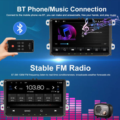 VW Amarok 9'' Wireless CarPlay Android Auto Head Unit (2011-2016)