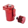 Universal 300ml Red Baffled Engine Oil Catch Can Tank w/ Breather Filter