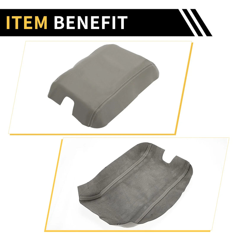 Ford F-150 Microfiber Leather Console Lid Armrest Cover (2015-2023)