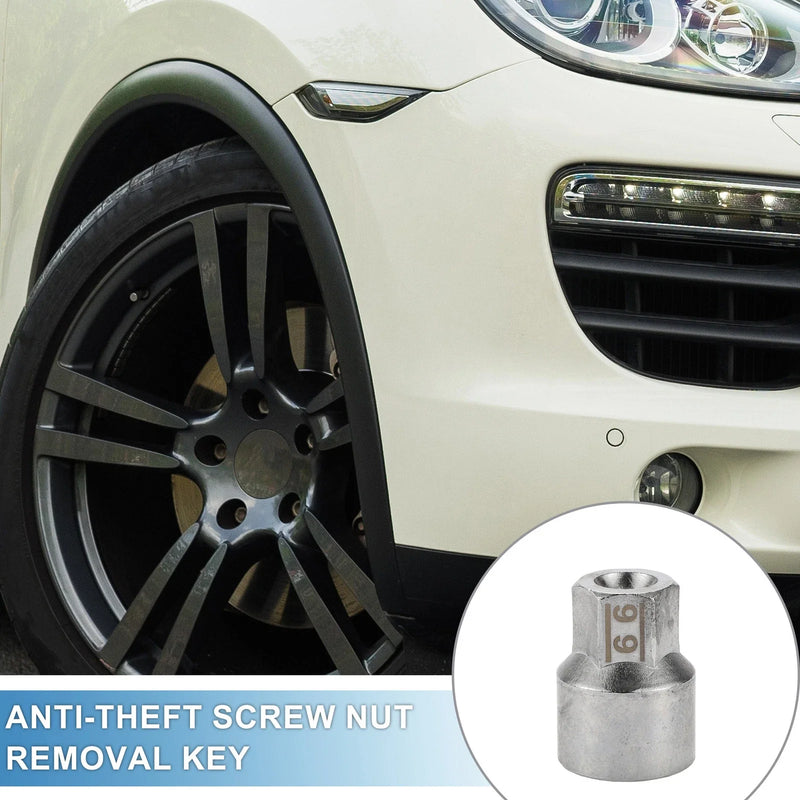Porsche Wheel Lock Lugnut 9/10 inch Anti-theft Screw Nut Removal Key Socket