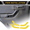 Jeep Wrangler Yellow Front Rear Door Handle Panel Bezel Cover Trims (2007-2023)