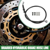Motorcycle Brake Line / 70cm / Braided Hydraulic Oil Hose Black Silver Tone