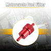Motorcycles Petrol Oil Fuel Filter Red 8mm Dia Hose Aluminum Alloy