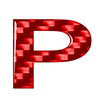 Car Badge Alphabet Letter Red Carbon P Decals Stickers Emblem