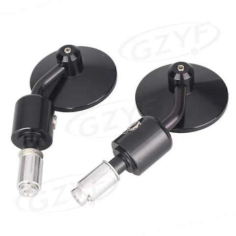 Bobber Cafe Racer Black Bar End Rearview Side Mirrors 7/8"