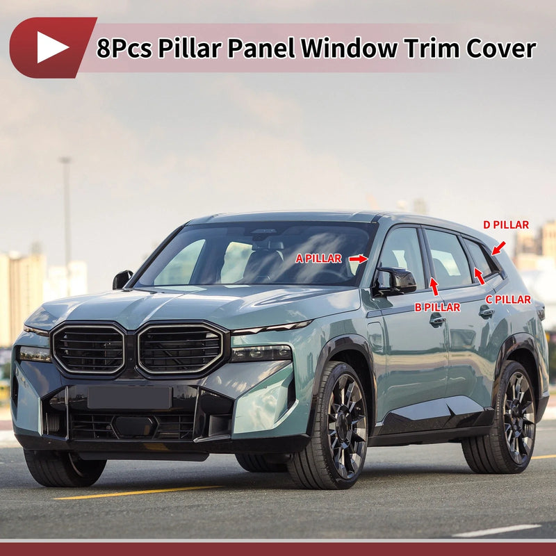 Toyota Prado 8 Pcs Carbon Fiber Car Door Pillar Window Trim (2024-2025)