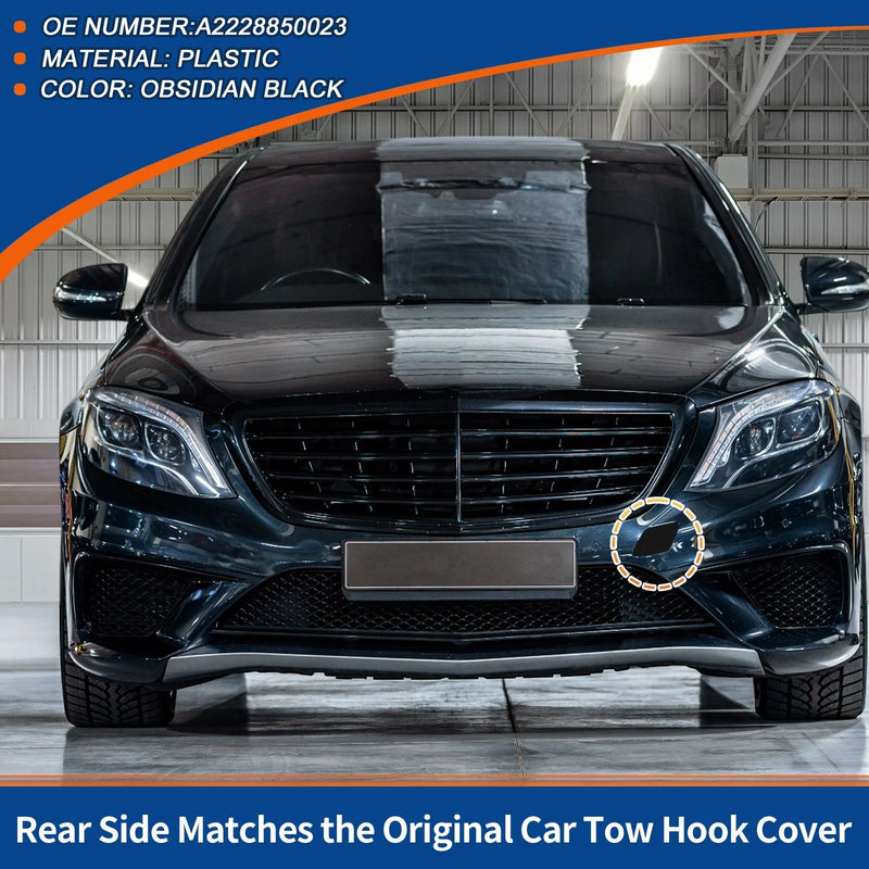 Mercedes W222 (2014-2020) - Obsidian Black Bumper Tow Hook Cover