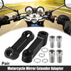 Honda Yamaha Black 10mm 8mm Mirror Extender Adapters
