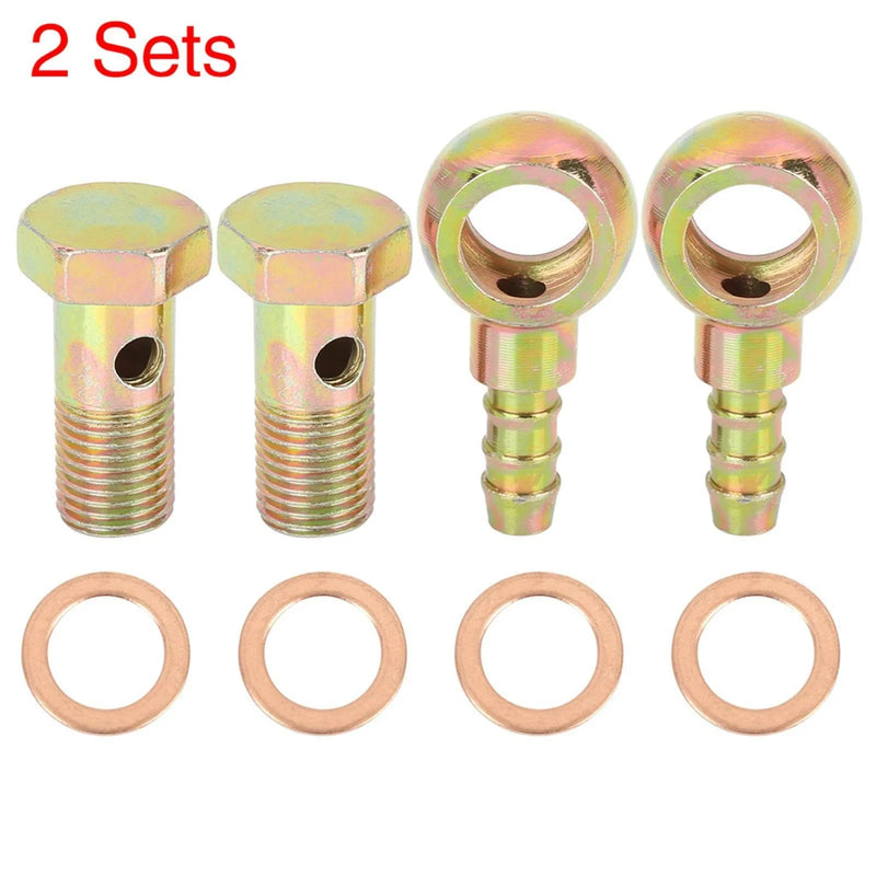 Motorcycle Car Banjo Hose Barb Bolt Fittings 2 x 12mm Diameter