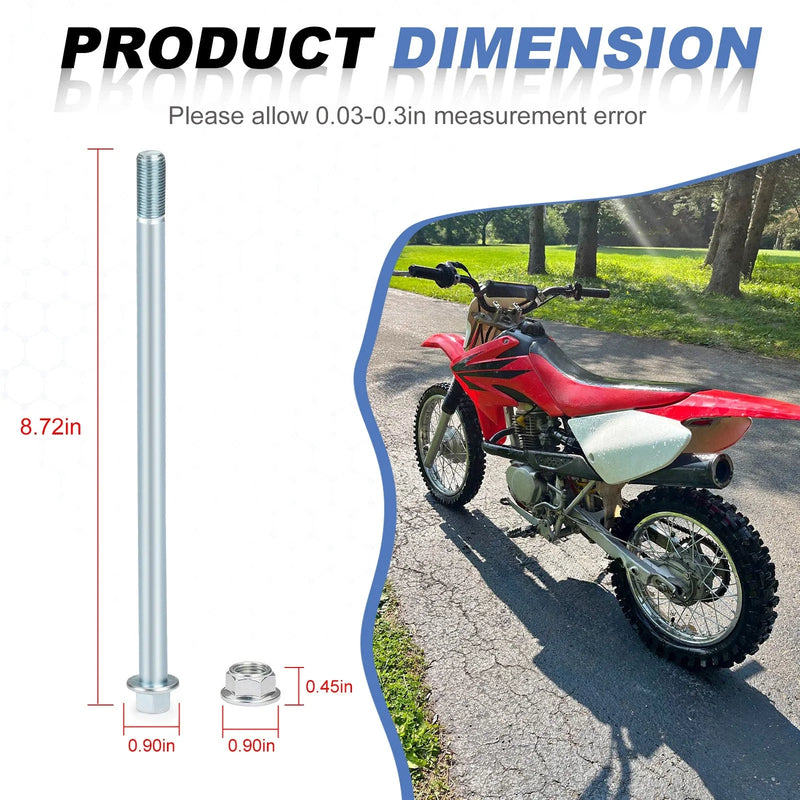 Honda XR 80R 100R / CRF 80F 100F Rear Axle Bolt With Nut (1985-2013)