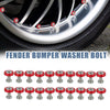 Motorcycle Car 20 x Red M6 Fender Bumper Washer Bolt Nuts Kit Fastener