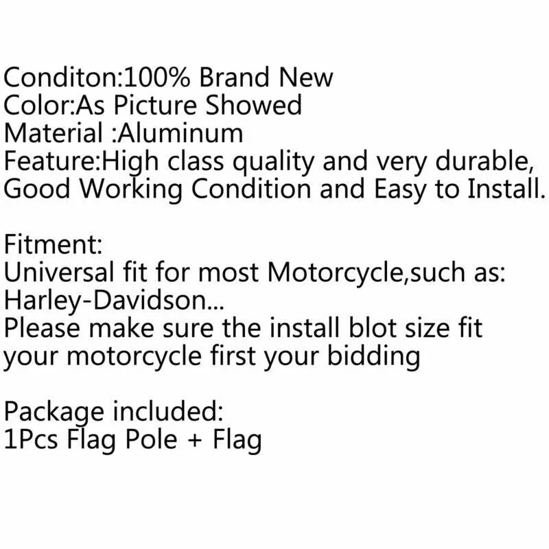 Harley Road King Sportster Rear Flag Pole & Stripe UK Flag Mount (2004-2023)