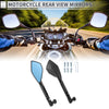 Motorcycle Rear View Mirror M8/M10 Black Blue Aluminum Alloy
