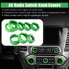 Chevy Silverado & GMC Sierra 8 x Green AC Radio Switch Knob Covers (14-18)