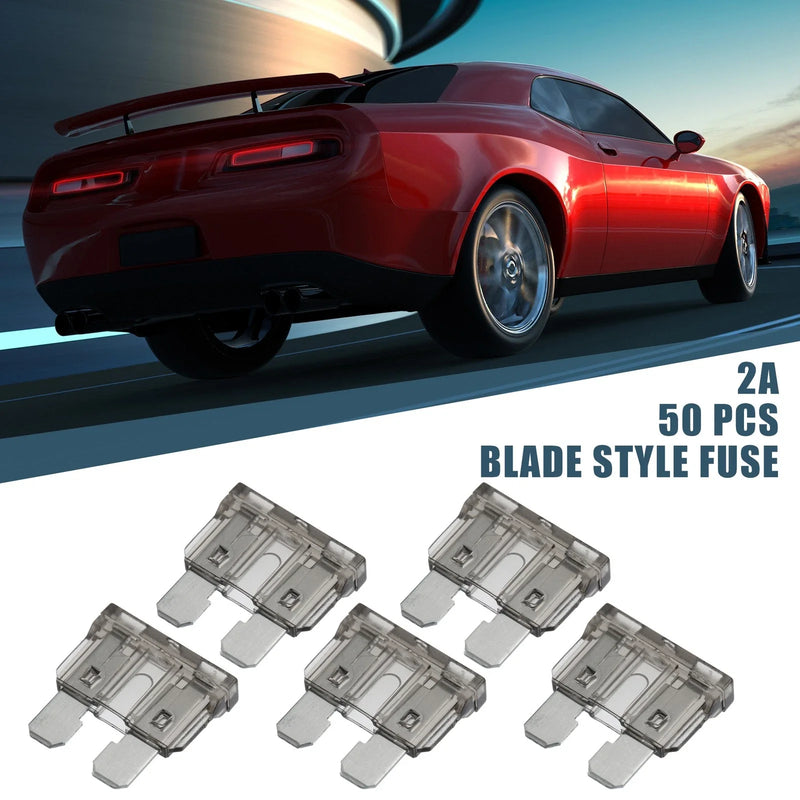Car Boat Truck SUV RV Motorcycle Blade Style Fuses 50pcs 2A Mini