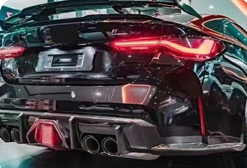 BMW M3 M4 G80 G82 1x Rear Bumper Diffuser Lip with LED Light (2021-2025)