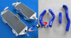 Kawasaki KX250 Aluminum Radiator + Blue Silicone Hose (1988-1989)