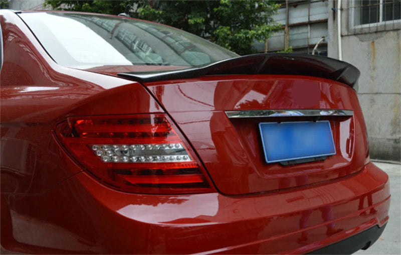 Mercedes C-Class W204 Sedan Unpainted R Style Rear Spoiler Wing (2008-2014)