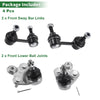 Honda Civic 4pcs Front Suspension Kit Sway Bar Links Ball Joints (2006-2011)