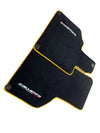 Lamborghini Gallardo Black Tailored Carpets with Yellow Trim Floor Mats