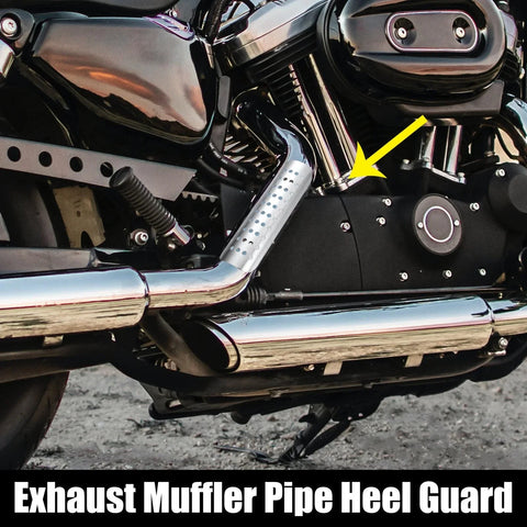 Harley with Hole Silver Tone Exhaust Heat Shield Pipe Shield