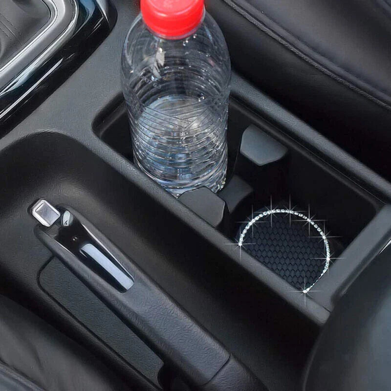 4x Rhinestone Car Cup Holder Coaster Anti-Slip Drink Pad Mat