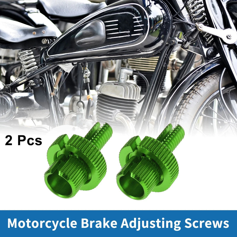 Motorcycle 2 x Brake Lever Barrel Adjusters Screws M8 Green