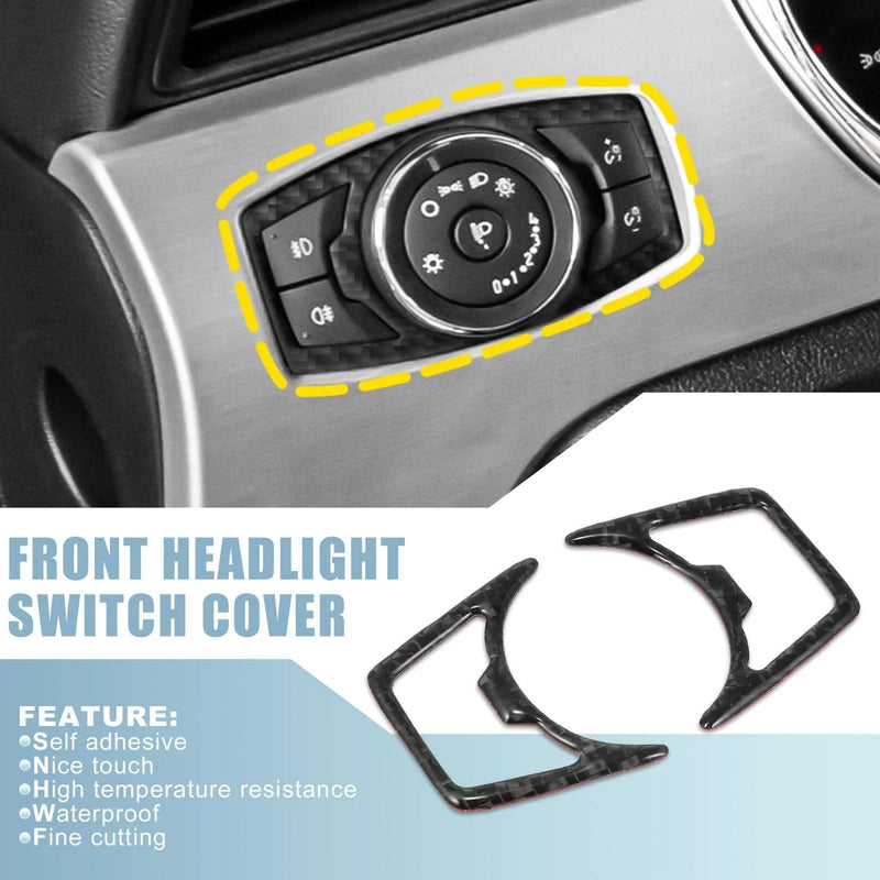 Ford Mustang Car Front Headlight Lamp Switch Trim Covers (2015-2020)