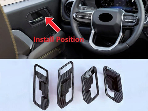 Chevrolet Colorado Carbon Fiber Look Inner Door Handle Bowl Cover Trim (2023-2025)