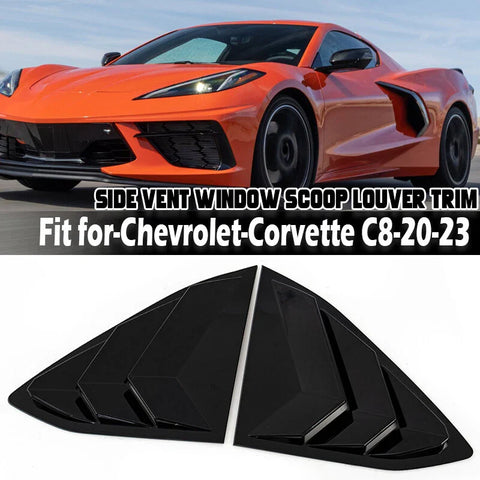 Corvette C8 ABS Rear Window Louver Cover Trim Gloss Black (2020-2023)