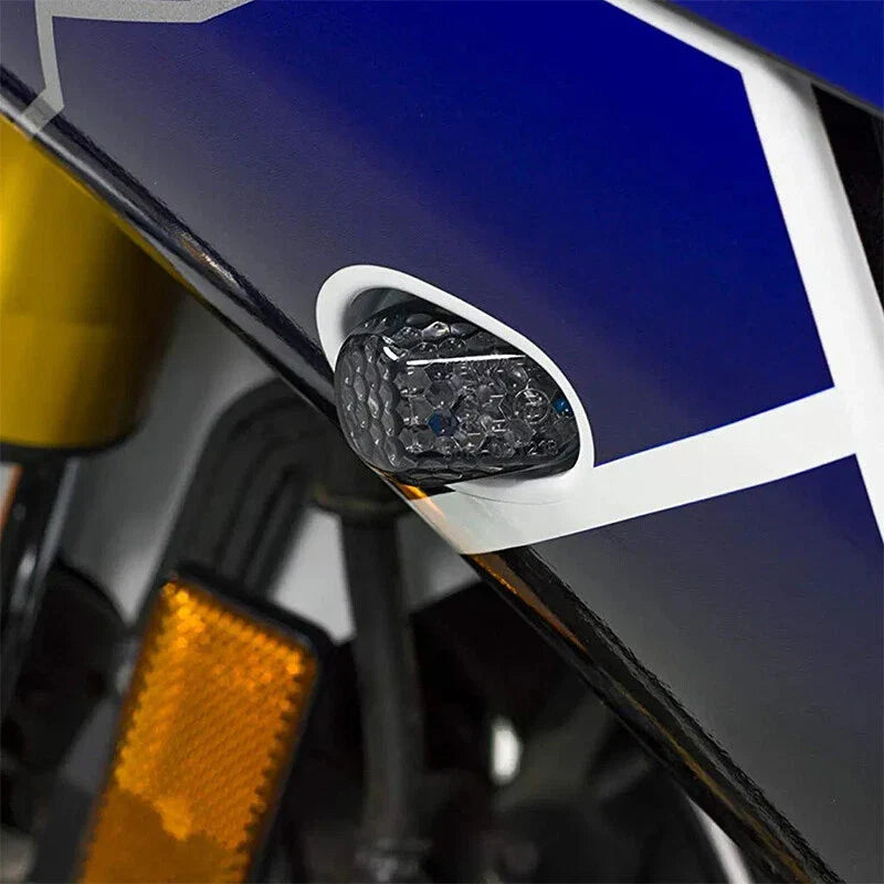 Yamaha YZF R1 R6 R6S Smoke Flush Mount LED Turn Signal Lights (2000-2023)