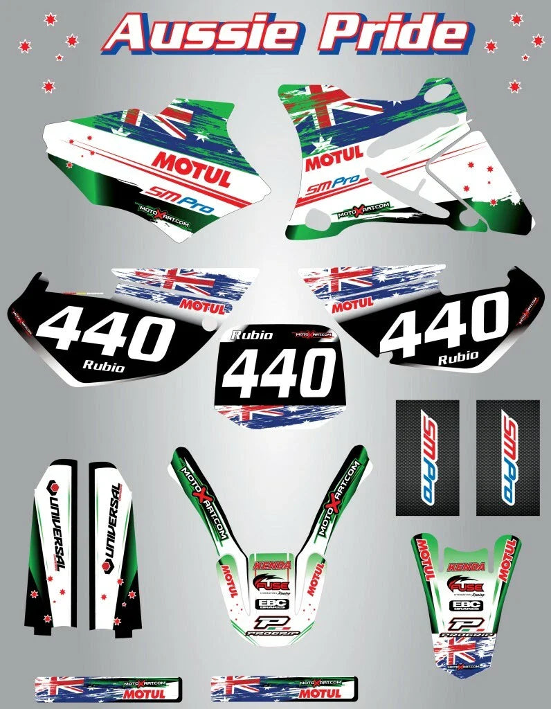 Kawasaki KX 125 AUSSIE PRIDE Custom Graphic Kit (1999-2002)